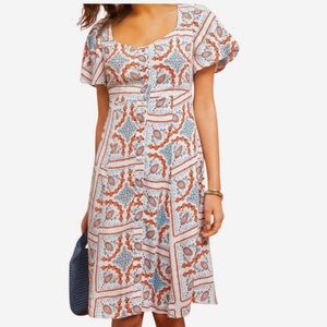 ANTHROPOLOGY MAEVE PRASLIN BUTTON FRONT DRESS